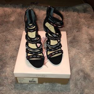 Black heels with straps